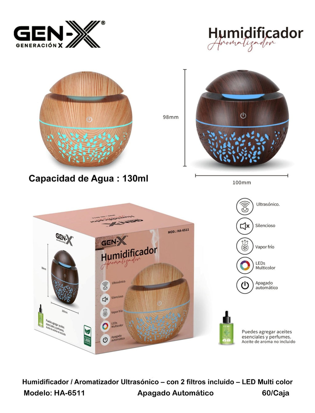 Humidificador Aromaterapia Ultrasónico